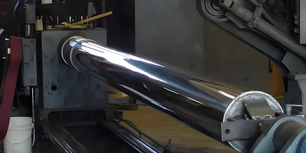 Electromagnetic induction gauge measuring hard chrome plating thickness and profilometer verifying surface finish
