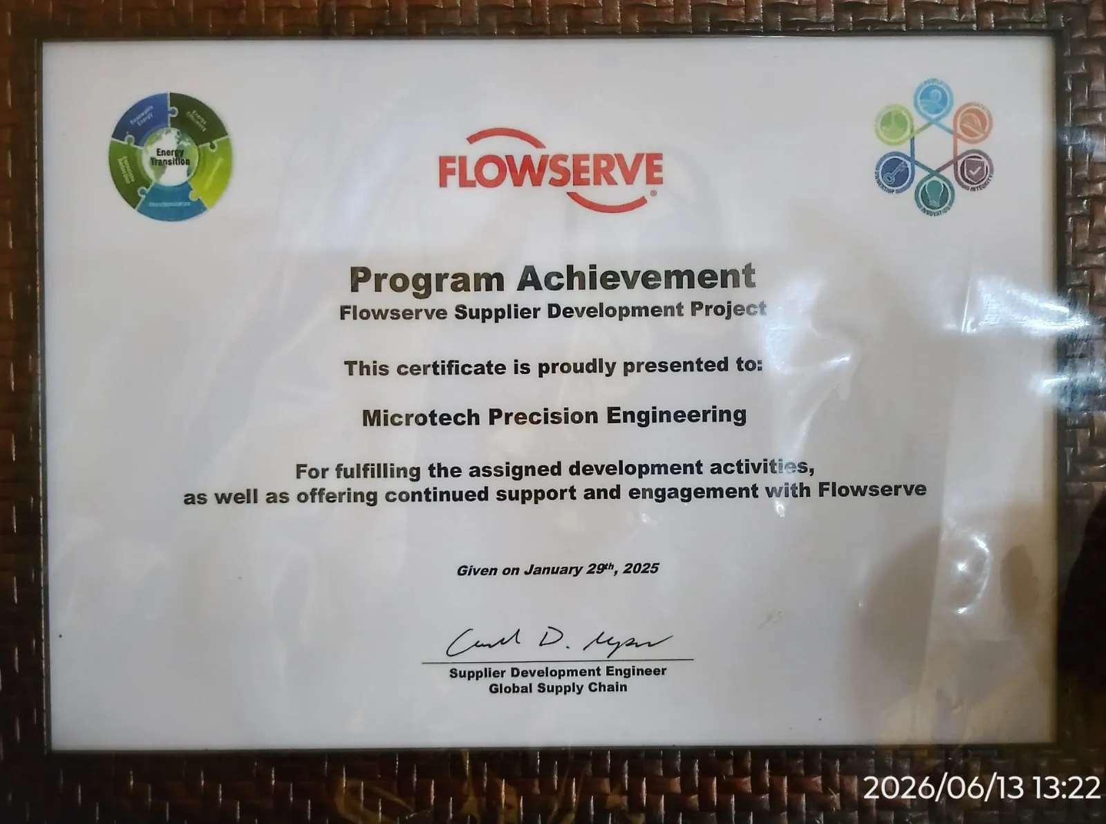 Flowserve Program Achievement Award